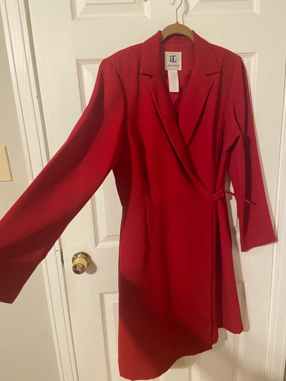 Bahari Red Midi Wrap Dress Vintage